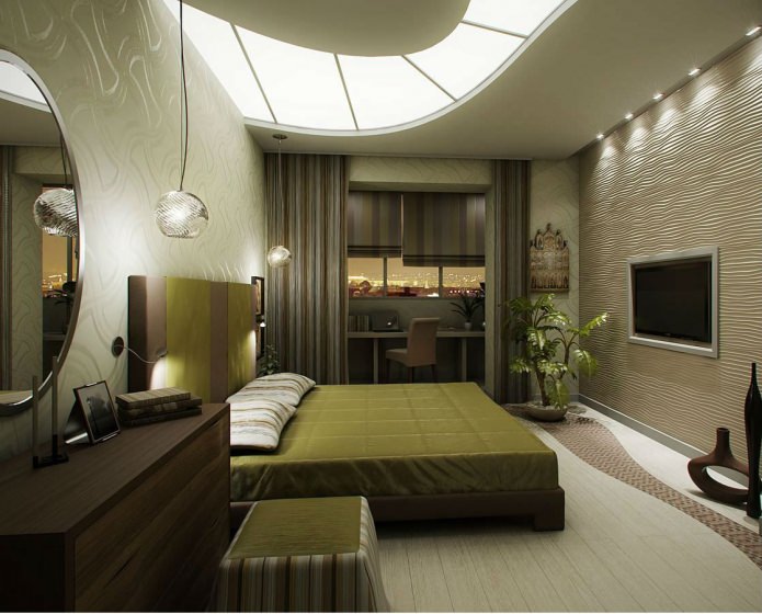 bedroom interior with study bedroom interior with study