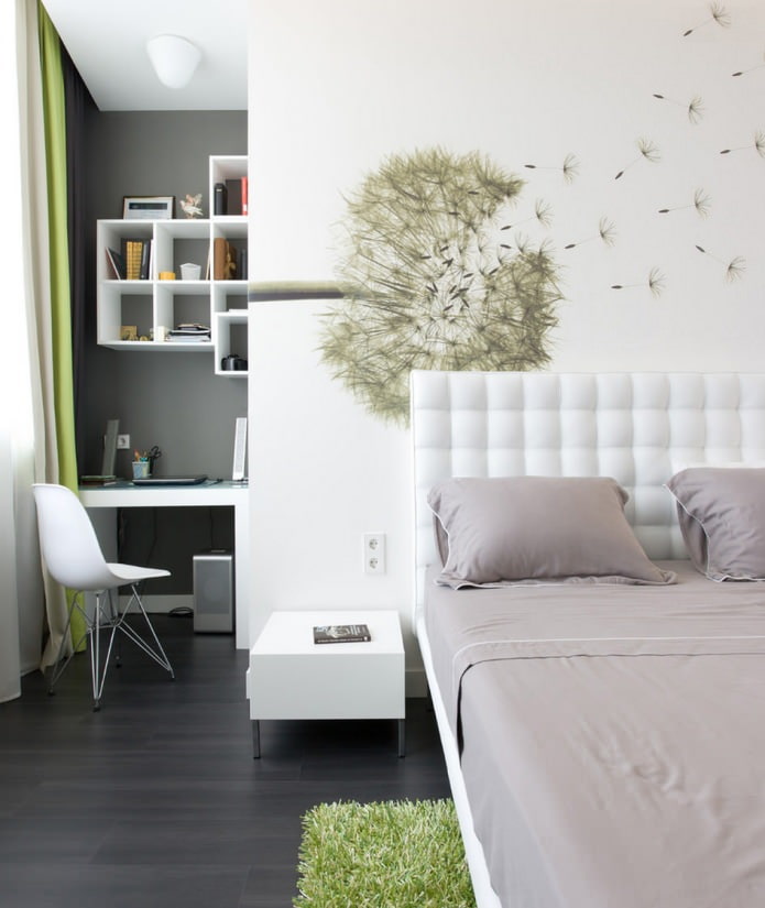 bedroom interior with study bedroom interior with study