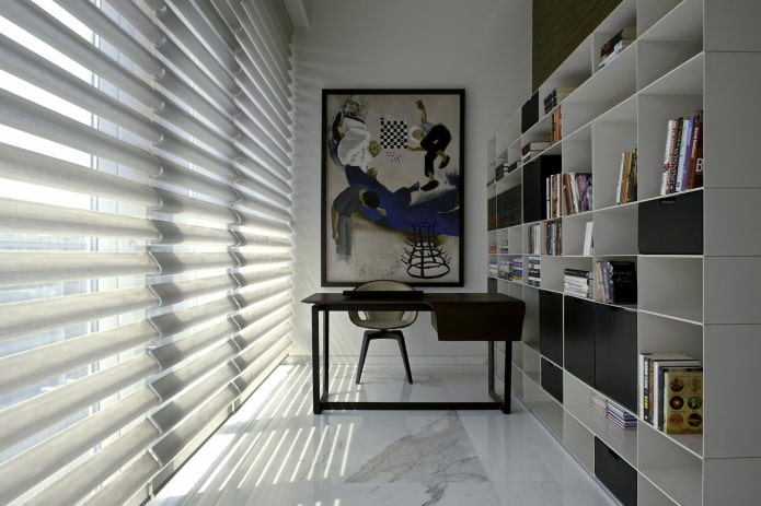 Cabinet design in the bedroom with shelving Cabinet design in the bedroom with shelving