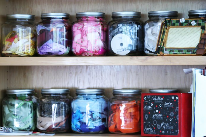 transparent glass jars for the needlewoman's workplace transparent glass jars for the needlewoman's workplace