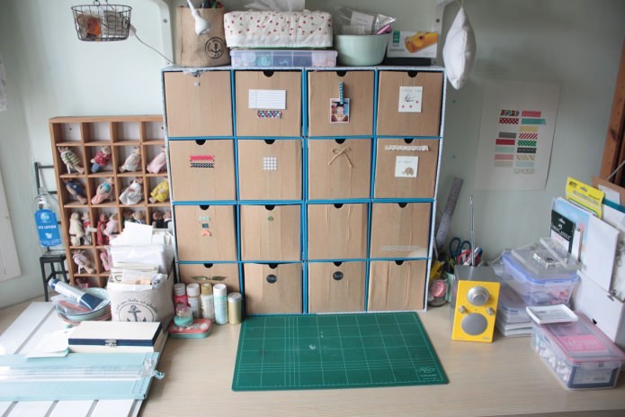 organizer at the workplace of the needlewoman organizer at the workplace of the needlewoman