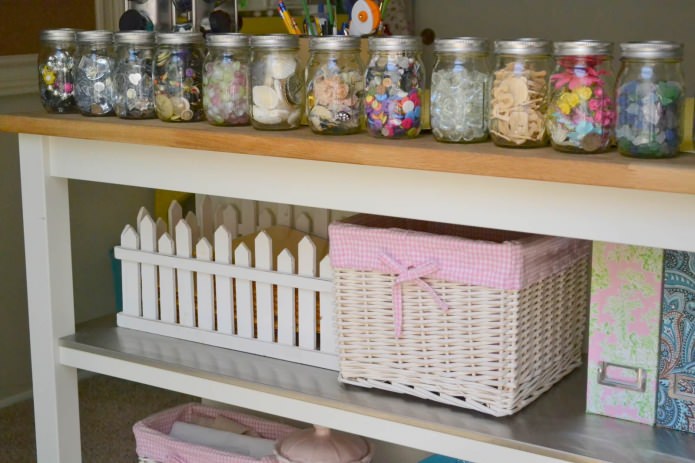 transparent glass jars for the needlewoman's workplace transparent glass jars for the needlewoman's workplace