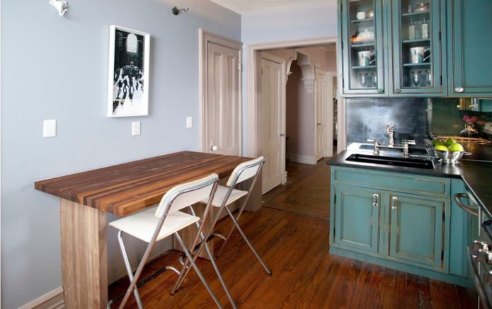 folding bar counter in a small kitchen
