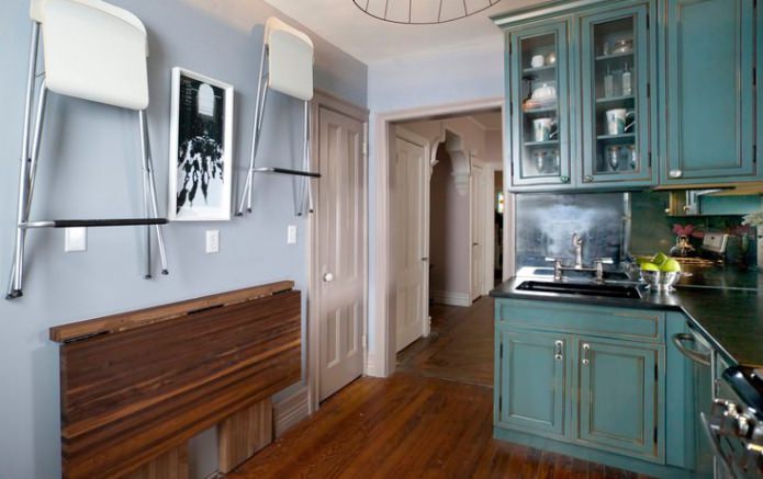 folding bar counter in a small kitchen