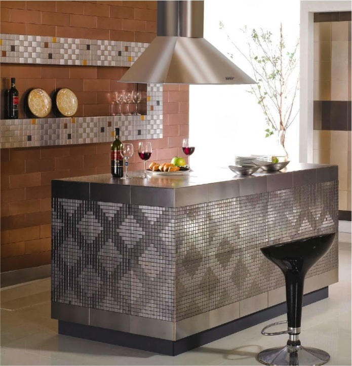 Mosaic in the interior of the kitchen Mosaic in the interior of the kitchen