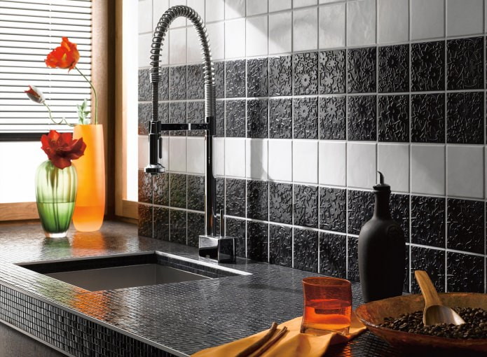 Mosaic in the interior of the kitchen Mosaic in the interior of the kitchen