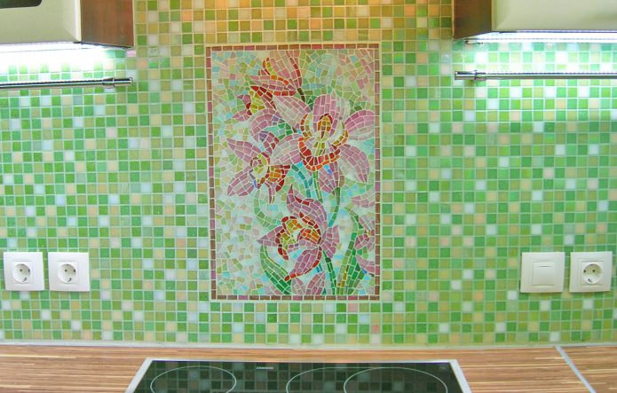 mosaic kitchen apron with flowers mosaic kitchen apron with flowers