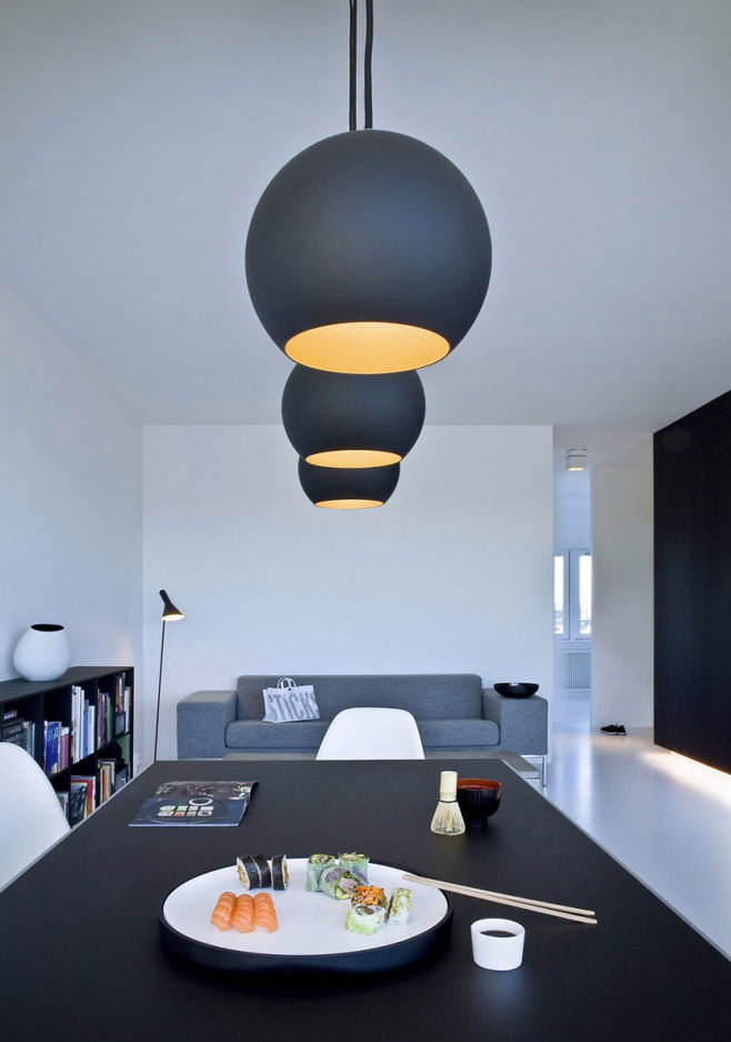Modern pendant lights in the interior Modern pendant lights in the interior