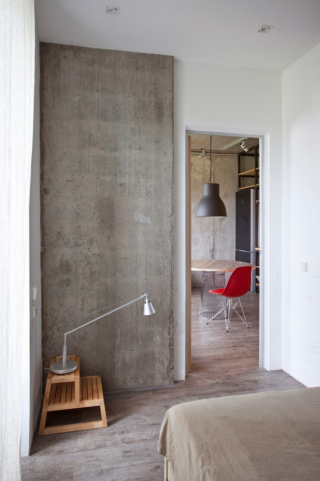 Concrete in the interior of a creative apartment Concrete in the interior of a creative apartment