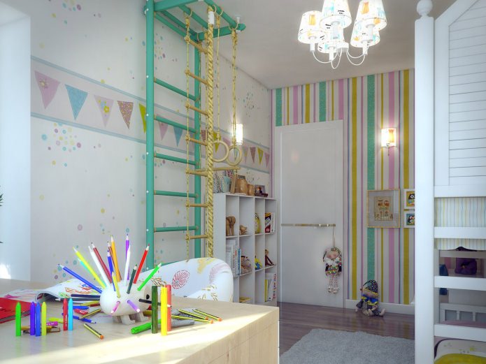 children's room in the design of an apartment of 80 sq. m. children's room in the design of an apartment of 80 sq. m.