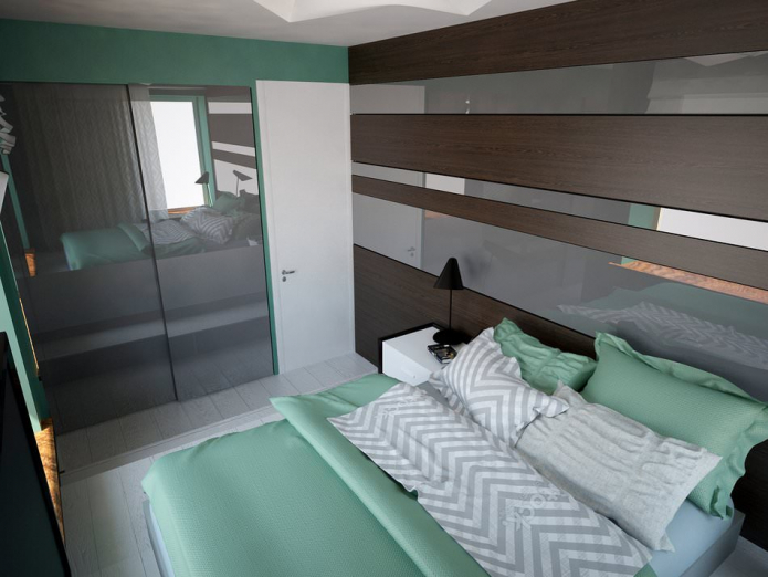 mint textiles in the bedroom