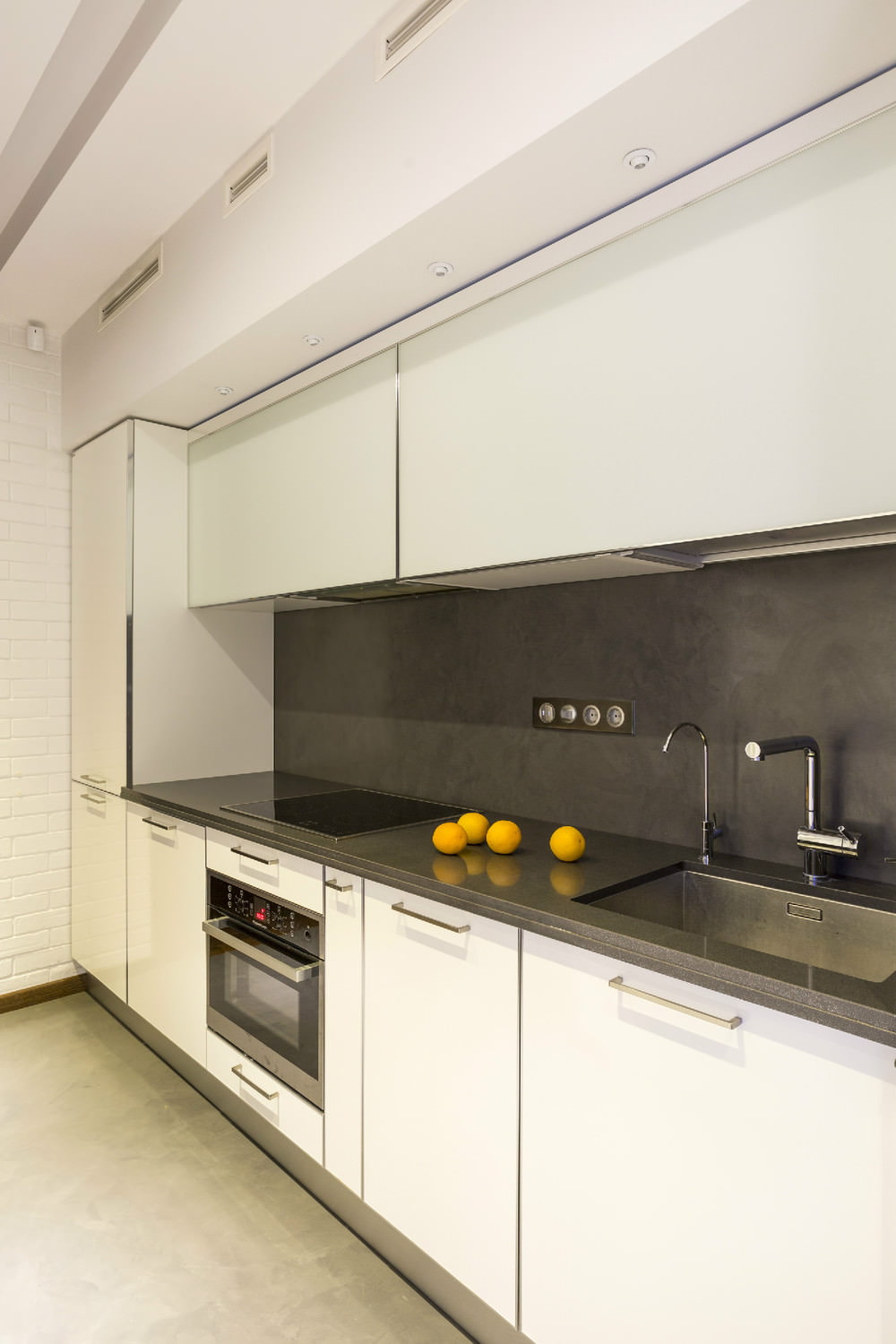 Kitchen in the design of a two-room apartment of 43 sq. m. Kitchen in the design of a two-room apartment of 43 sq. m.