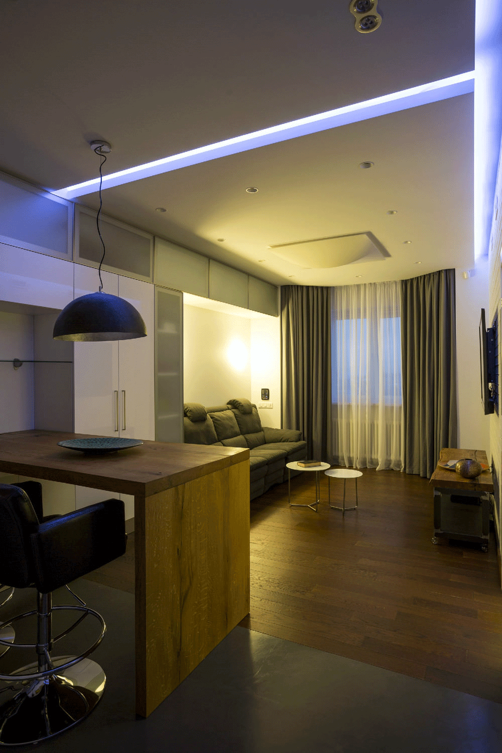 Lighting in the design of a two-room apartment of 43 sq. m. Lighting in the design of a two-room apartment of 43 sq. m.