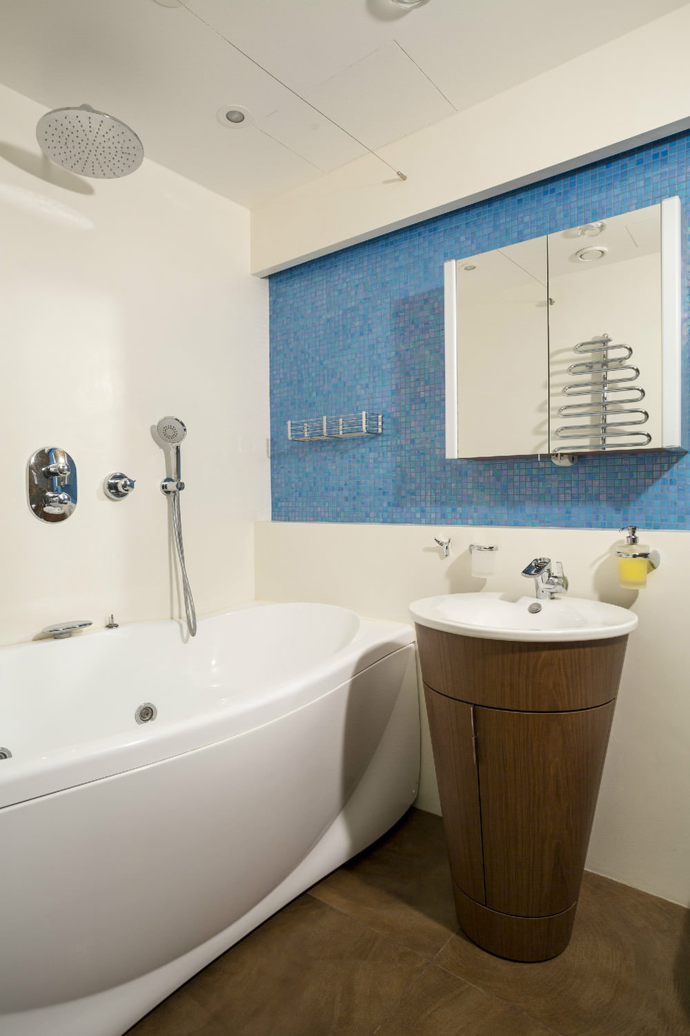 Bathroom in the design of a two-room apartment of 43 sq. m. Bathroom in the design of a two-room apartment of 43 sq. m.