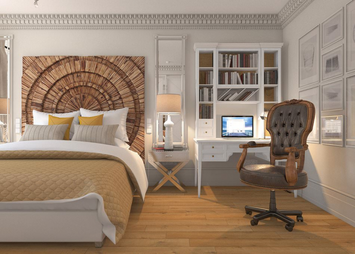 bedroom with work area bedroom with work area