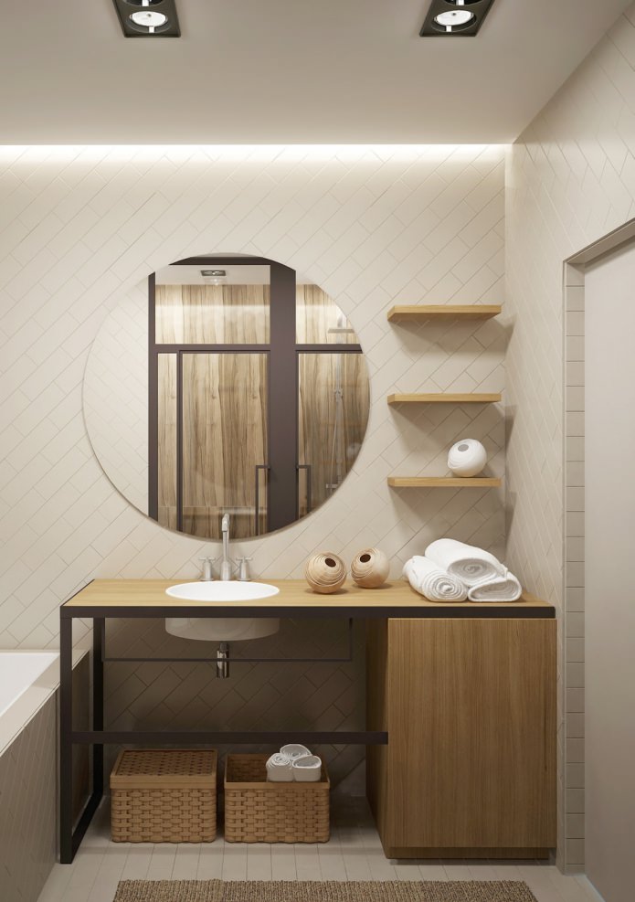 bathroom in the interior of the apartment 37 sq. m.