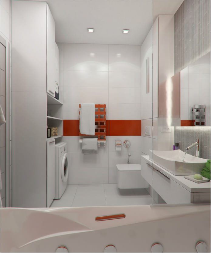 bathroom in the interior design of a studio apartment of 47 sq. m. bathroom in the interior design of a studio apartment of 47 sq. m.