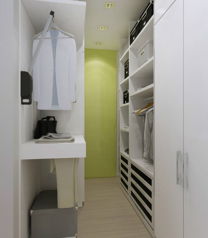 dressing room in the interior design of a studio apartment of 47 sq. m. dressing room in the interior design of a studio apartment of 47 sq. m.