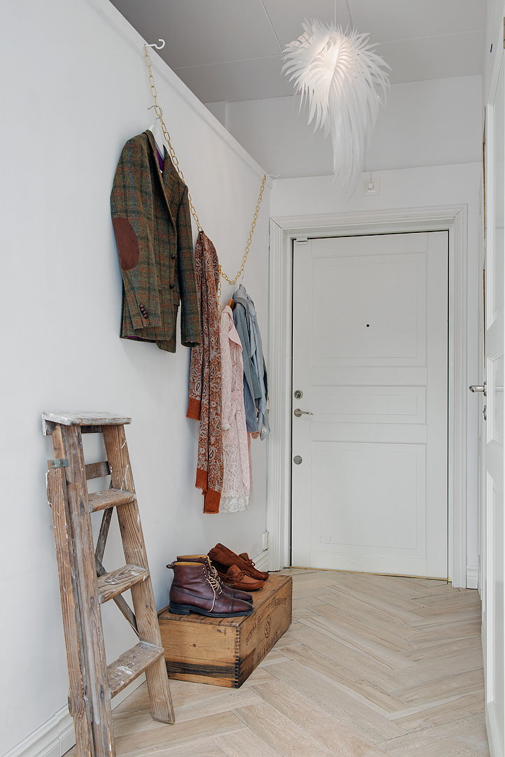 hallway in a mansard-type apartment hallway in a mansard-type apartment