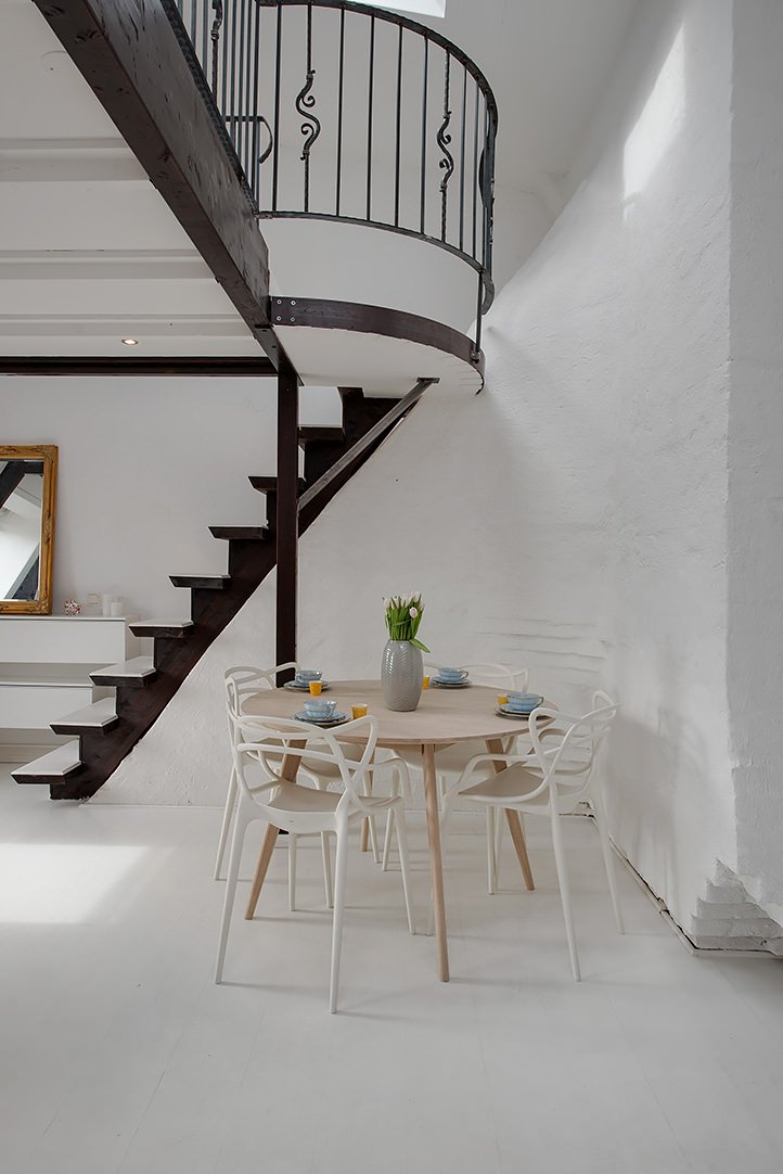 staircase in a mansard-type apartment staircase in a mansard-type apartment
