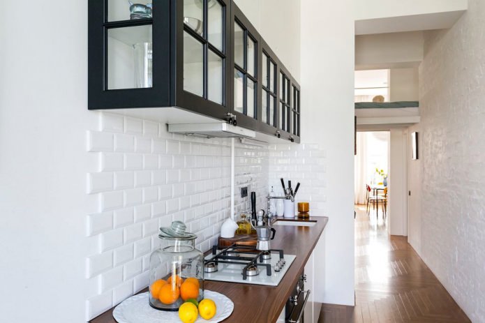 kitchen in the interior of the apartment 64 sq. m.