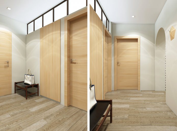 hallway in the design project of a 3-room apartment
