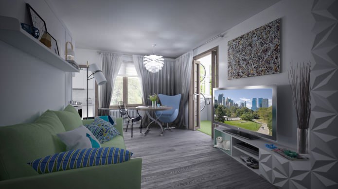 the interior of the apartment is 34 sq. m. the interior of the apartment is 34 sq. m.