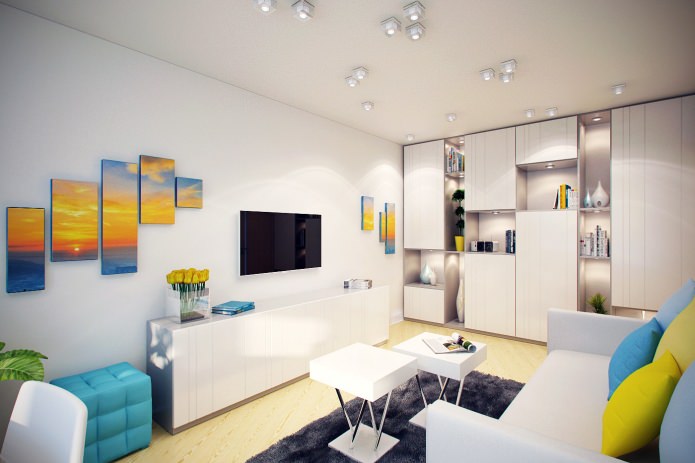 living room in the interior of an apartment of 46 sq. m. living room in the interior of an apartment of 46 sq. m.