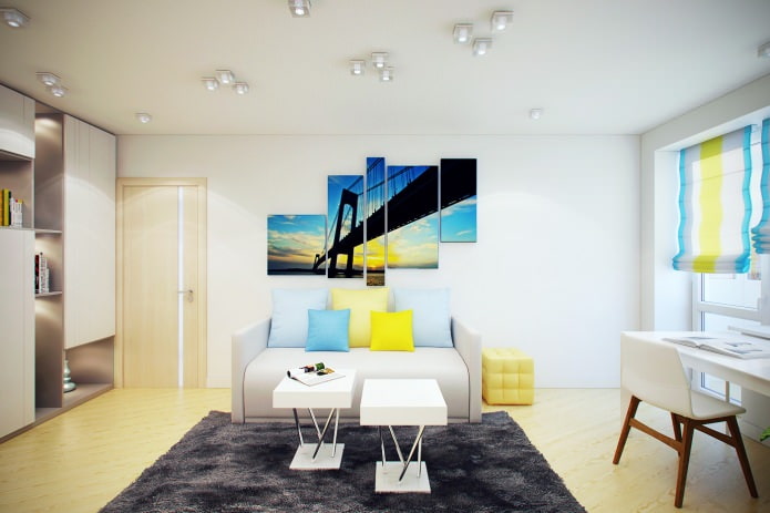 living room in the interior of a 2-room apartment living room in the interior of a 2-room apartment