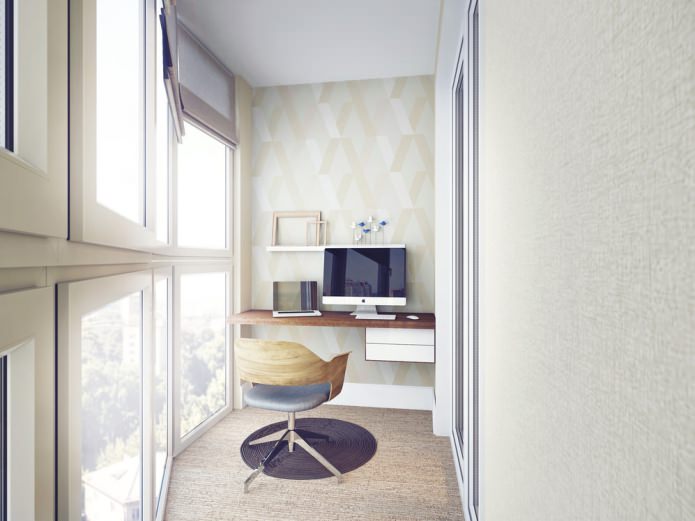 beige wallpaper on the balcony beige wallpaper on the balcony