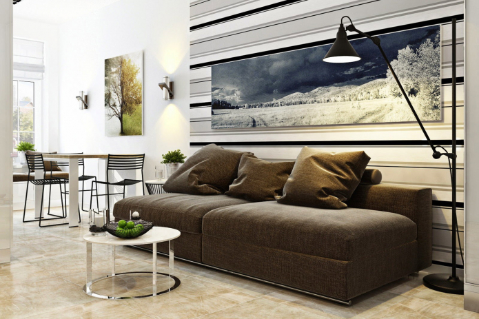 sofa in the kitchen-living room