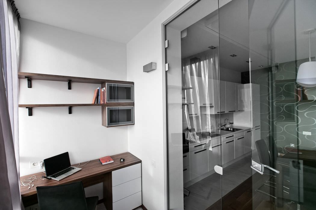 an office in the design of an apartment of 64 sq. m.