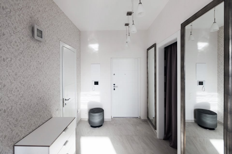 entrance hall in the design of an apartment of 64 sq. m.
