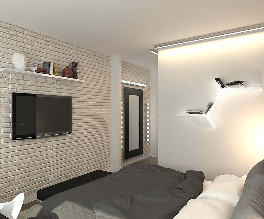 photo of the project of a 2-room apartment: bedroom photo of the project of a 2-room apartment: bedroom