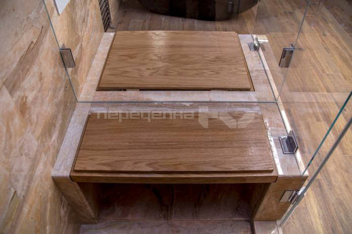 bench in the shower cabin in the design of a large bathroom bench in the shower cabin in the design of a large bathroom