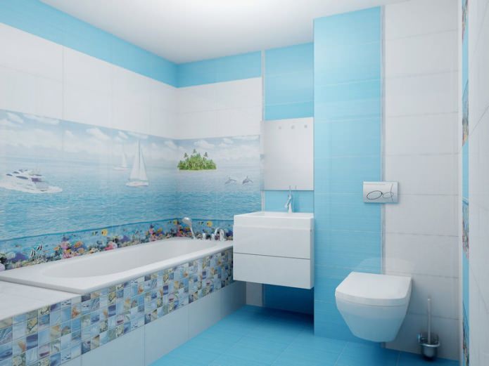Bathroom in blue