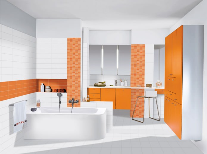 bathroom in orange bathroom in orange