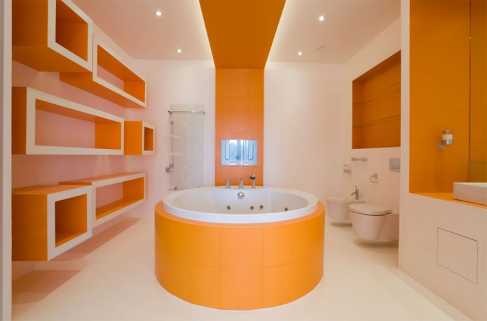 Orange bathroom design Orange bathroom design