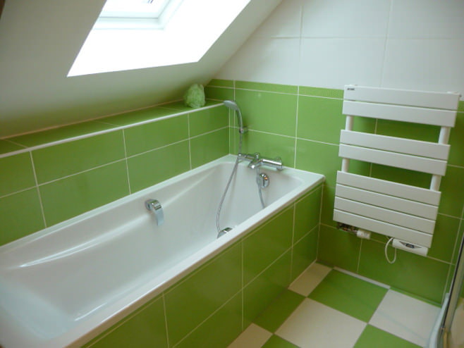 Photo of a green bathroom