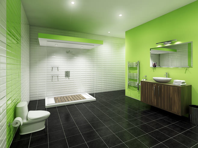 Photo of a green bathroom