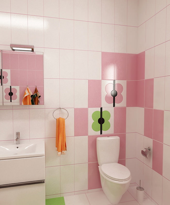 bathroom in pink bathroom in pink