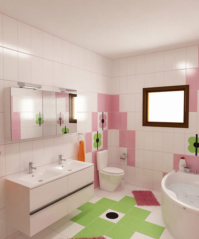 bathroom in pink bathroom in pink