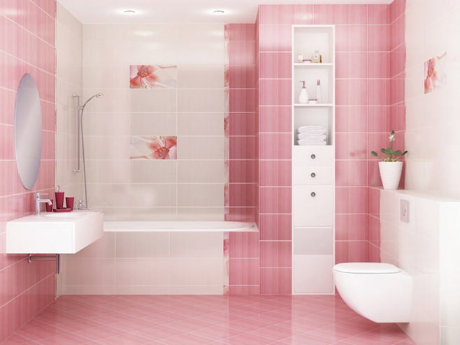 bathroom in pink bathroom in pink