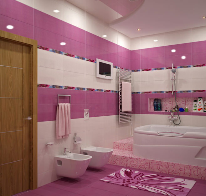 bathroom in pink bathroom in pink