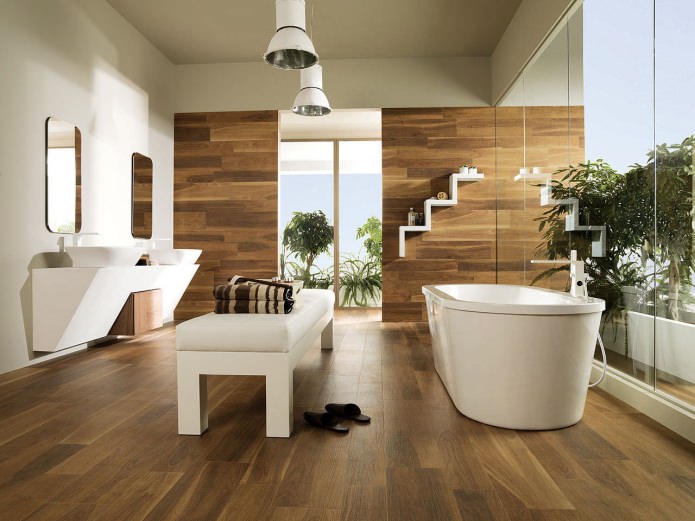 bathroom in brown tones