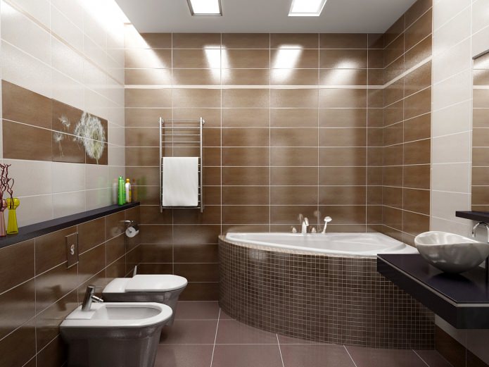 Bathroom in brown tones
