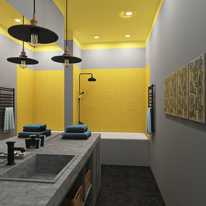 yellow bathroom
