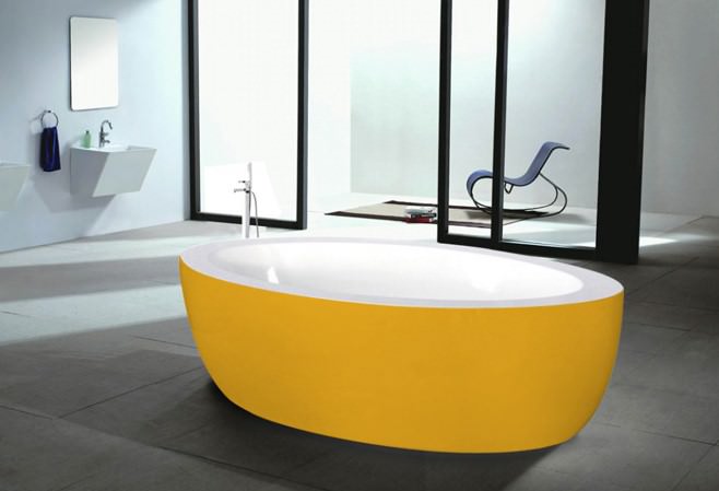 yellow bathroom
