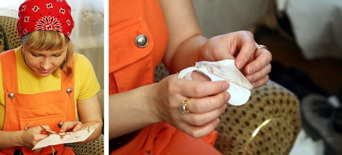 decoupage plates with craquelure
