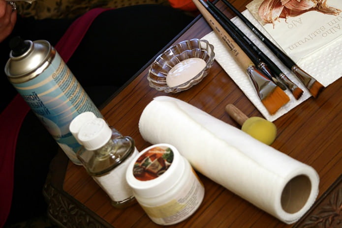 decoupage plates with craquelure